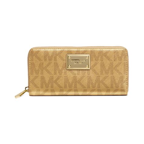 michael kors tan and gold wallet|Michael Kors continental wallet outlet.